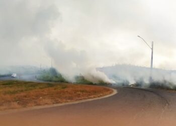 Cortina de fumaça podia ser vista de longe. Foto: reprodução